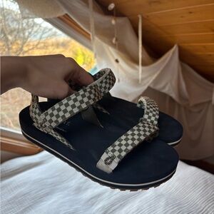 Eddie Bauer x The Great Collab Green Checkered Sandals